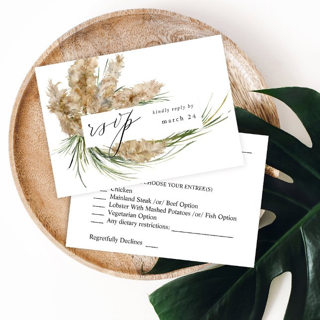 Beachy Boho Pampas Grass w Meal RSVP (Creator Uploaded)
