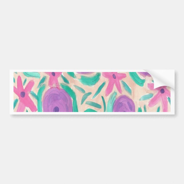 Beachy Boho Print Bumper Sticker (Front)