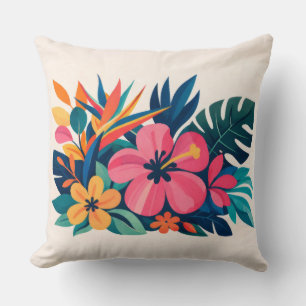 beachy boho retro cutie throw pillow