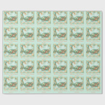 Beachy Christmas Mermaid Santa Personalized Name