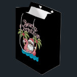 Beachy Christmas Tropical Vacation Santa Beach  Medium Gift Bag<br><div class="desc">Beachy ChristmasTropical Vacation Santa Beach Lover Gift</div>