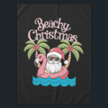 Beachy Christmas Tropical Vacation Santa Beach  Tablecloth<br><div class="desc">Beachy ChristmasTropical Vacation Santa Beach Lover Gift</div>