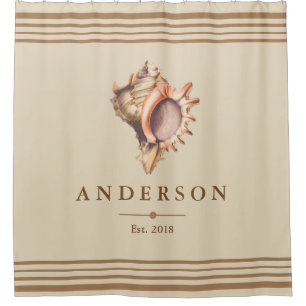 Beachy Conch Shell & Taupe   Personalized