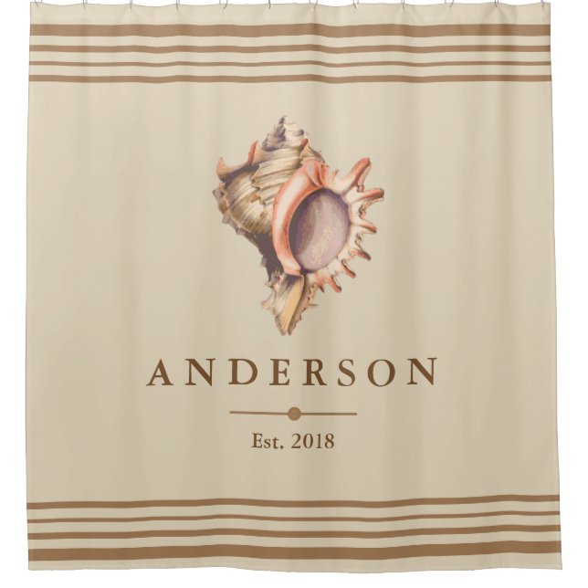 Beachy Conch Shell & Taupe | Personalized (Front)