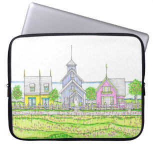 Beachy Cottages laptop case