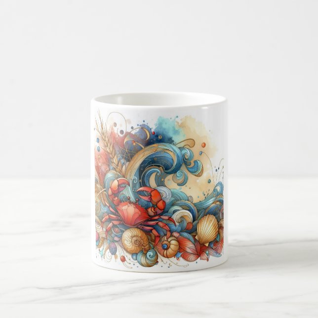 Beachy Crab Coffee Cup (Center)