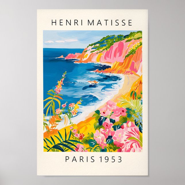 Beachy Decor, Ocean Print In Henri Matisse Poster (Front)