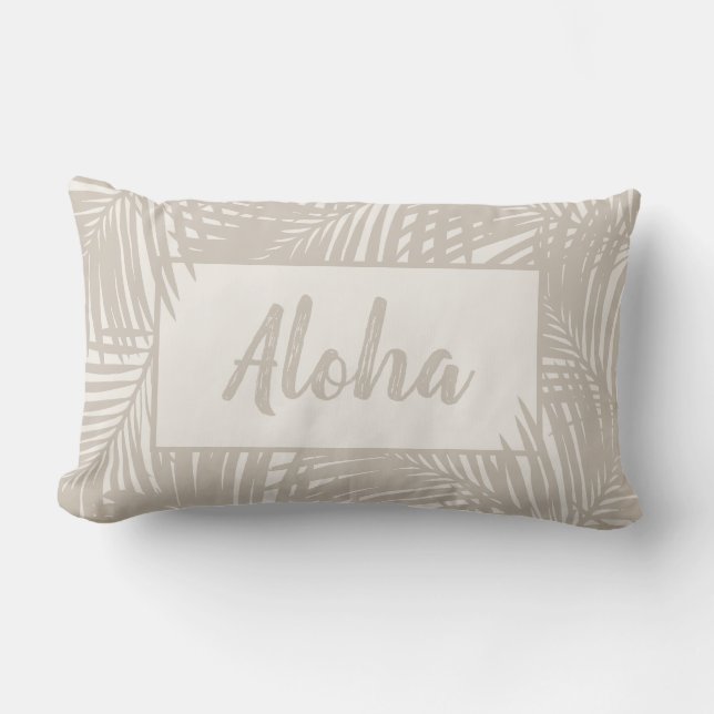 Beachy Dreams Tropical Palm Leaf Pattern Pillow (Front)