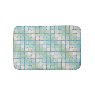 Beachy Geometric Tiles, Sea Glass, Blue, Sand Bath Mat