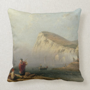 Beachy Head, 1850 (oil on canvas) Throw Pillow