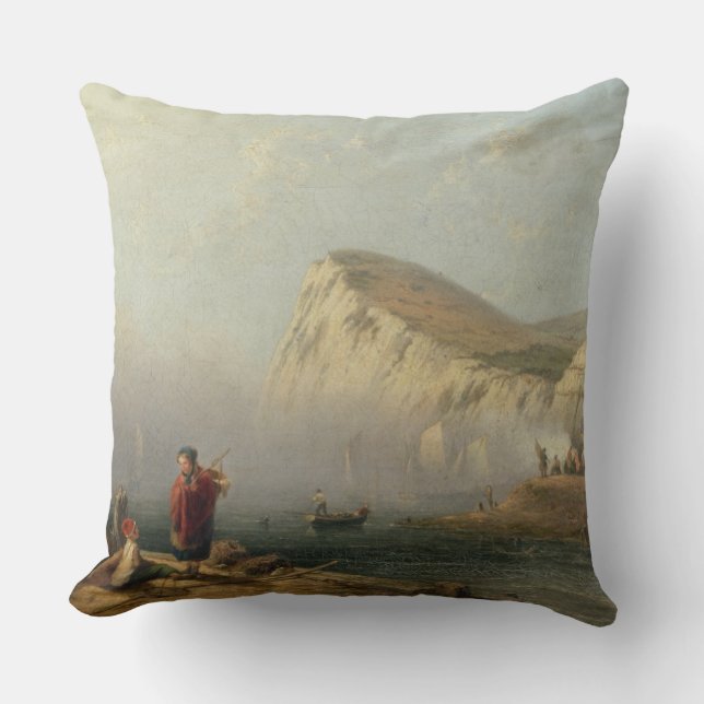 Beachy Head, 1850 (oil on canvas) Throw Pillow (Front)