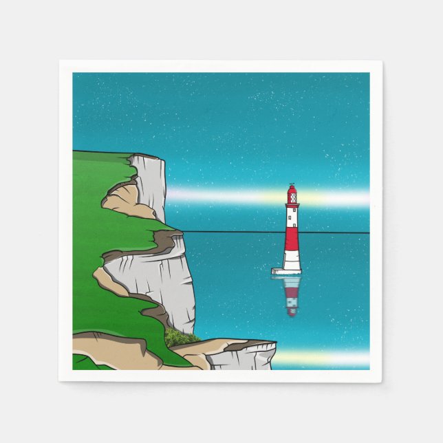 Beachy Head lighthouse and Cliff Top Napkin (Front)