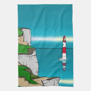 Beachy Head lighthouse English Channel Kitchen Towel