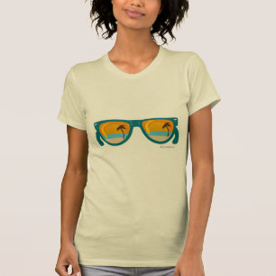 Beachy Illustrated Sunset Vacation Sunglasses T-Shirt