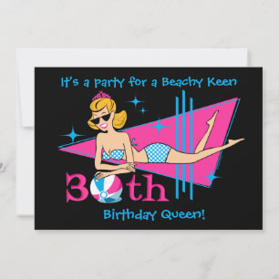 Beachy Keen 30th Birthday Custom Invitations