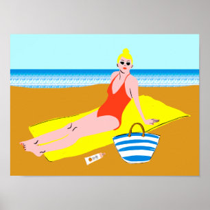 Beachy Keen - Yellow Poster