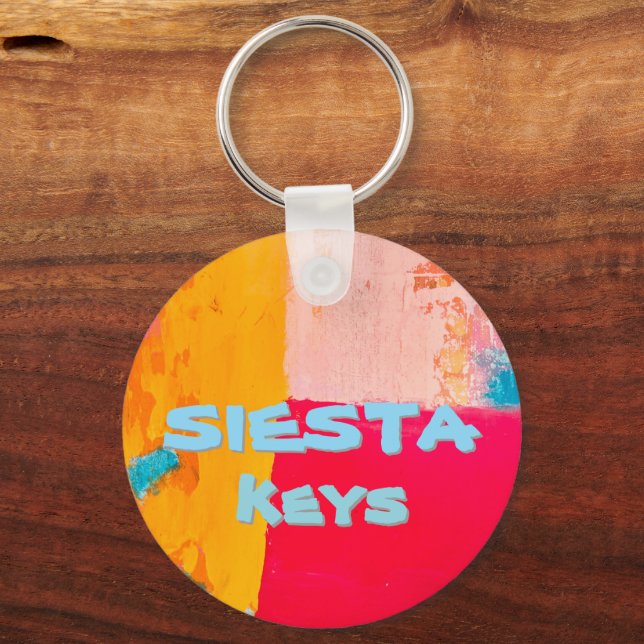 Beachy key chain says “Siesta keys” (Front)