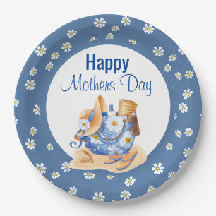 Beachy Mothers Day Paper Plate