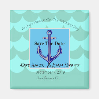 Beachy Nautical Anchor Save The Date Magnet
