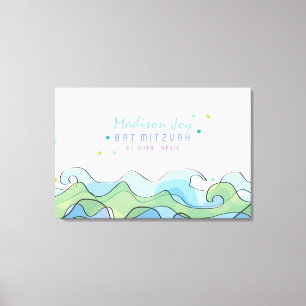 BEACHY OCEAN Bat Mitzvah Sign In Memory Board