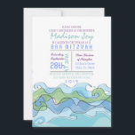 BEACHY Ocean Wave Bar Bat Mitzvah Invitation<br><div class="desc">All my designs are ONE-OF-A-KIND original pieces of artwork designed by me!  You can only find them here! Feel free to email me anytime at:  Marlalove@hotmail.com</div>