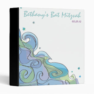 Beachy Ocean Wave Bat Mitzvah Photo Memory Book Binder