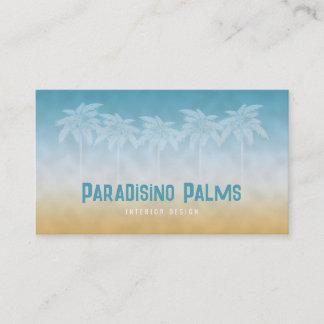 Beachy Palm Silhouette Business Card