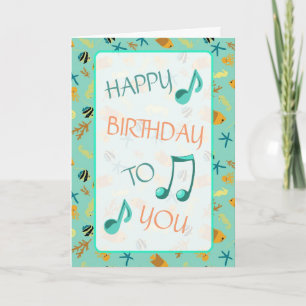 Beachy Themed Happy Birthday Card