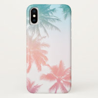 Beachy Vintage Sunset Palm Trees
