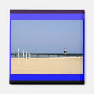 Beacon Light on Lake Michigan Shores Magnet