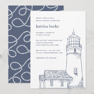 Beacon   Nautical Bridal Shower Invitation