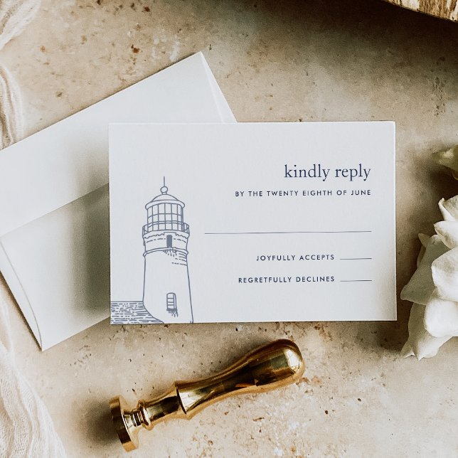 Beacon | Nautical Lighthouse RSVP Card (Creator Uploaded)