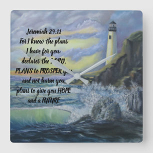 Beacon of Hope Acrylic Wall Clock Jeremiah 29:11