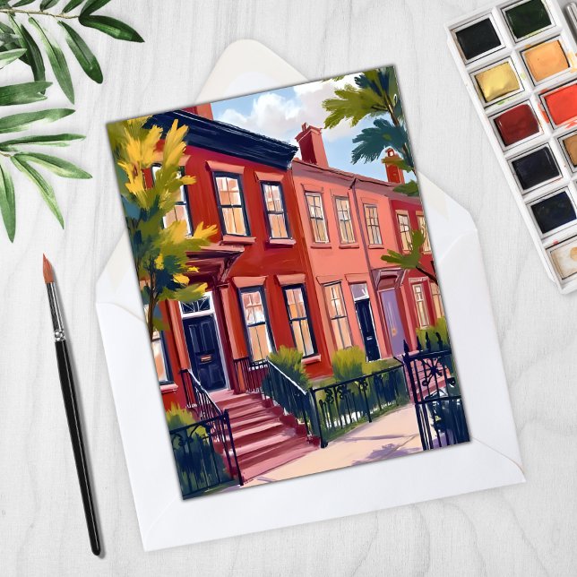 Beacon Street Boston Massachusetts Watercolor Card (Creator Uploaded)
