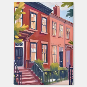 Beacon Street Boston Massachusetts Watercolor Magnet