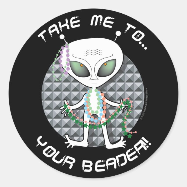 Bead Alien Classic Round Sticker (Front)