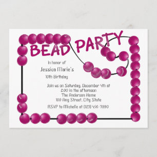 Bead Party Invitation