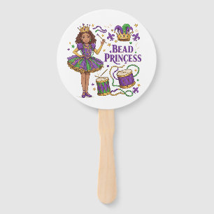 Bead Princess - Mardi Gras Hand Fan
