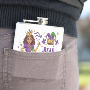 Bead Princess - Mardi Gras Hip Flask
