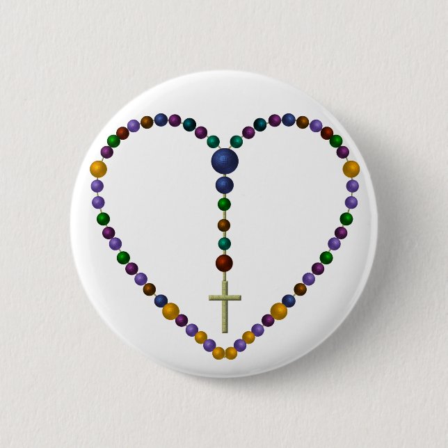 Bead Rosary #1 2 Inch Round Button (Front)