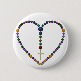 Bead Rosary #1 2 Inch Round Button