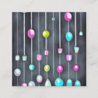Beaded Curtain Pattern Square Business Card
