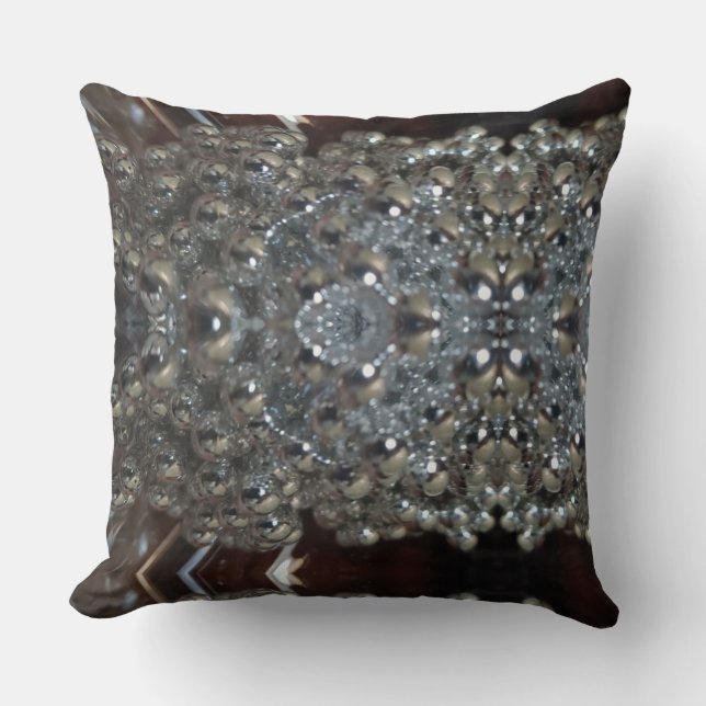  Beaded Design Throw Pillow (Front)