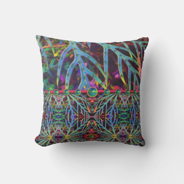 Beaded Leaves Evening Bag Outdoor Pillow (Front)