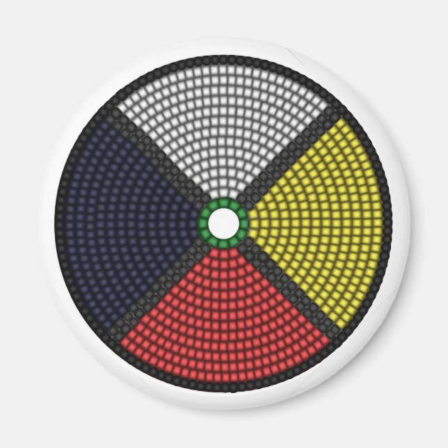 Beaded Medicine Wheel Magnet (Front)