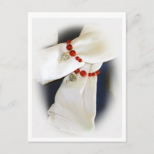 Beaded Napkins Invitation Postcard (Front)