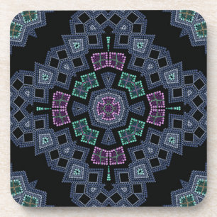 Beaded pattern coaster