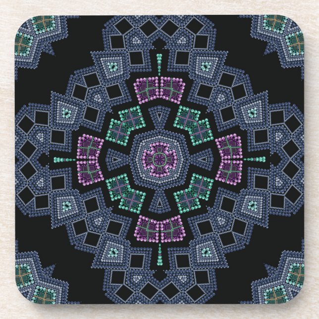 Beaded pattern coaster (Front)