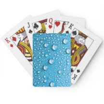 Beaded Water Droplets on Ocean Blue