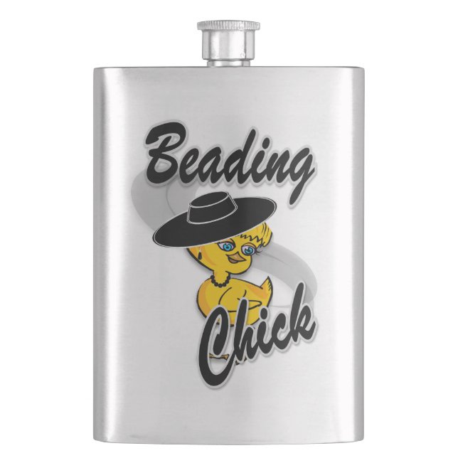Beading Chick #4 Hip Flask (Front)